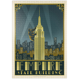 Darstellung des Puzzle-Motivs New York City: Empire State Building, Vintage Poster – Puzzleteile: 1000