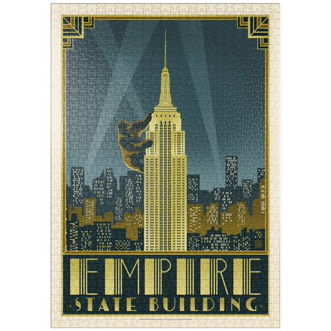 Darstellung des Puzzle Motivs New York City: Empire State Building, Vintage Poster puzzleplate New York City: Empire State Building, Vintage Poster 1000 Puzzle