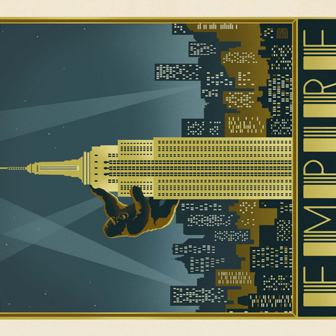 Darstellung des Puzzle Motivs New York City: Empire State Building, Vintage Poster New York City: Empire State Building, Vintage Poster 1000 Puzzle 3D Modell