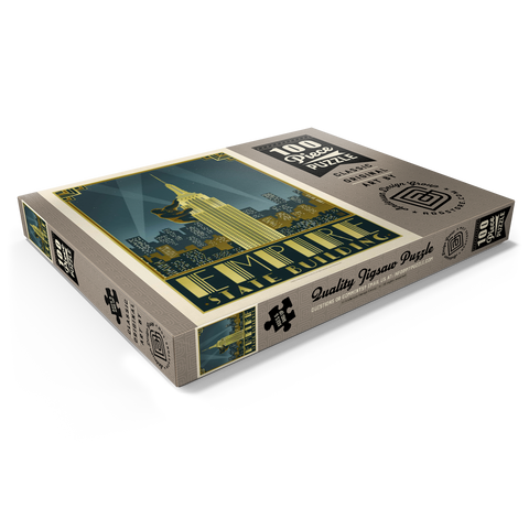 Darstellung des Puzzle Motivs New York City: Empire State Building, Vintage Poster New York City: Empire State Building, Vintage Poster 100 Puzzle Schachtel Ansicht1