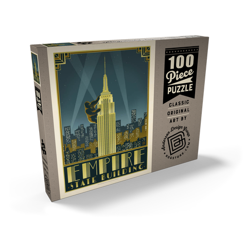 Darstellung des Puzzle Motivs New York City: Empire State Building, Vintage Poster New York City: Empire State Building, Vintage Poster 100 Puzzle Schachtel Ansicht2