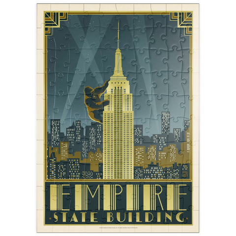 Darstellung des Puzzle Motivs New York City: Empire State Building, Vintage Poster puzzleplate New York City: Empire State Building, Vintage Poster 100 Puzzle