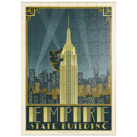 Darstellung des Puzzle Motivs New York City: Empire State Building, Vintage Poster - Puzzleteile: 100