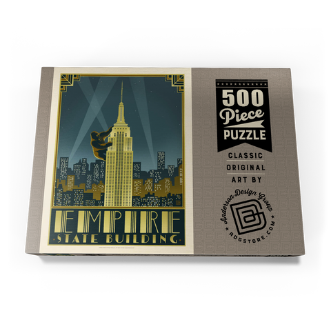 Darstellung des Puzzle Motivs New York City: Empire State Building, Vintage Poster New York City: Empire State Building, Vintage Poster 500 Puzzle Schachtel Ansicht3