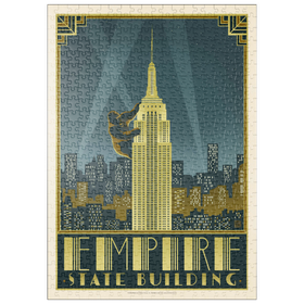 Darstellung des Puzzle Motivs New York City: Empire State Building, Vintage Poster - Puzzleteile: 500