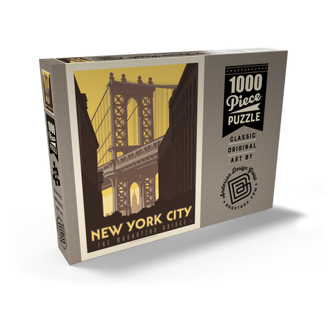 Darstellung des Puzzle Motivs New York City: Manhattan Bridge, Vintage Poster New York City: Manhattan Bridge, Vintage Poster 1000 Puzzle Schachtel Ansicht2