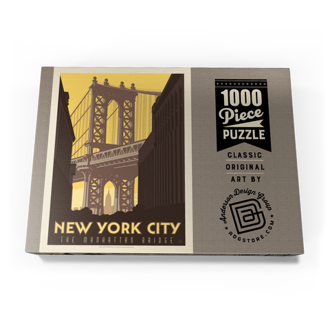 Darstellung des Puzzle Motivs New York City: Manhattan Bridge, Vintage Poster New York City: Manhattan Bridge, Vintage Poster 1000 Puzzle Schachtel Ansicht3