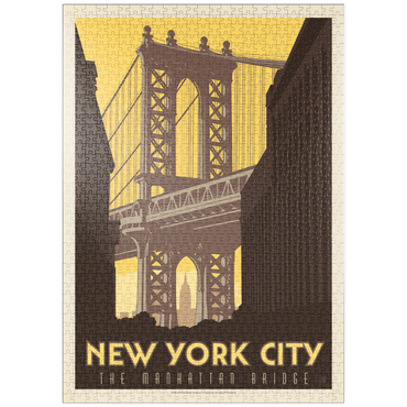 Darstellung des Puzzle Motivs puzzleplate New York City: Manhattan Bridge, Vintage Poster 1000 Puzzle