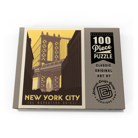 Darstellung des Puzzle Motivs New York City: Manhattan Bridge, Vintage Poster New York City: Manhattan Bridge, Vintage Poster 100 Puzzle Schachtel Ansicht3