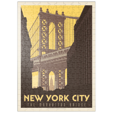 Darstellung des Puzzle Motivs puzzleplate New York City: Manhattan Bridge, Vintage Poster 200 Puzzle