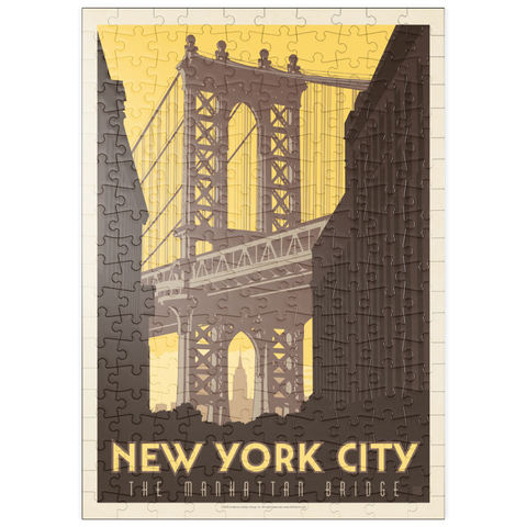 Darstellung des Puzzle Motivs New York City: Manhattan Bridge, Vintage Poster puzzleplate New York City: Manhattan Bridge, Vintage Poster 200 Puzzle