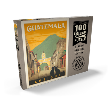 Darstellung des Puzzle Motivs Guatemala: Antigua Street Scene, Vintage Poster 100 Puzzle Schachtel Ansicht2