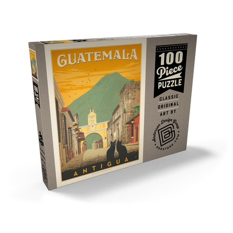 Darstellung des Puzzle Motivs Guatemala: Antigua Street Scene, Vintage Poster Guatemala: Antigua Street Scene, Vintage Poster 100 Puzzle Schachtel Ansicht2