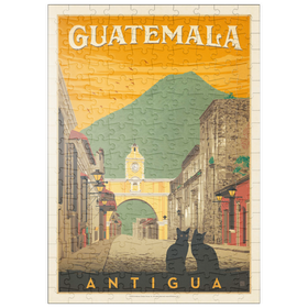Darstellung des Puzzle Motivs Guatemala: Antigua Street Scene, Vintage Poster - Puzzleteile: 200