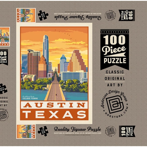Darstellung des Puzzle Motivs American College Towns: Austin, Texas American College Towns: Austin, Texas 100 Puzzle Schachtel 3D Modell