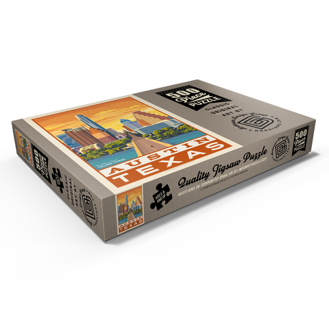 Darstellung des Puzzle Motivs American College Towns: Austin, Texas American College Towns: Austin, Texas 500 Puzzle Schachtel Ansicht1