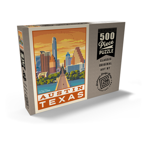 Darstellung des Puzzle Motivs American College Towns: Austin, Texas American College Towns: Austin, Texas 500 Puzzle Schachtel Ansicht2