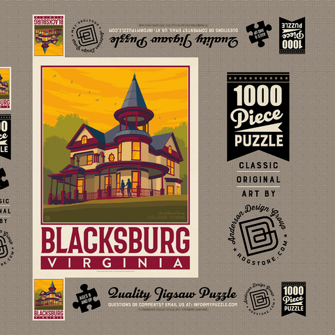 Darstellung des Puzzle Motivs American College Towns: Blacksburg, VA American College Towns: Blacksburg, VA 1000 Puzzle Schachtel 3D Modell