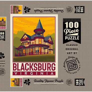 Darstellung des Puzzle Motivs American College Towns: Blacksburg, VA 100 Puzzle Schachtel 3D Modell