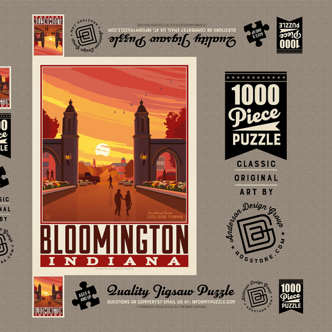 Darstellung des Puzzle Motivs American College Towns: Bloomington, IN American College Towns: Bloomington, IN 1000 Puzzle Schachtel 3D Modell