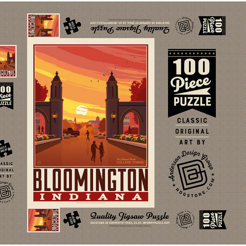 Darstellung des Puzzle Motivs American College Towns: Bloomington, IN American College Towns: Bloomington, IN 100 Puzzle Schachtel 3D Modell