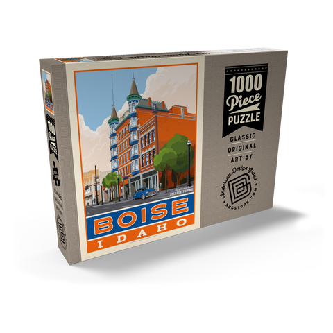 Darstellung des Puzzle Motivs American College Towns: Boise, Idaho American College Towns: Boise, Idaho 1000 Puzzle Schachtel Ansicht2