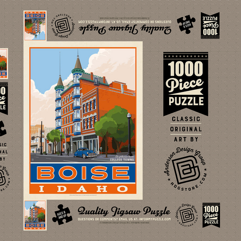 Darstellung des Puzzle Motivs American College Towns: Boise, Idaho American College Towns: Boise, Idaho 1000 Puzzle Schachtel 3D Modell