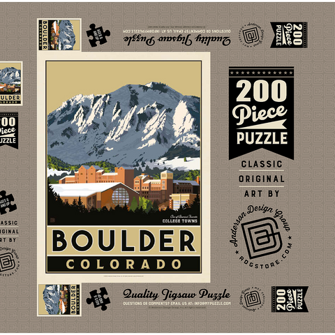Darstellung des Puzzle Motivs American College Towns: Boulder, CO American College Towns: Boulder, CO 200 Puzzle Schachtel 3D Modell