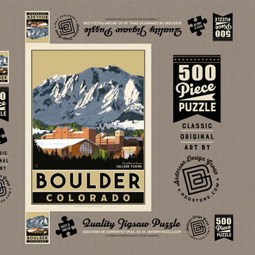 Darstellung des Puzzle Motivs American College Towns: Boulder, CO 500 Puzzle Schachtel 3D Modell