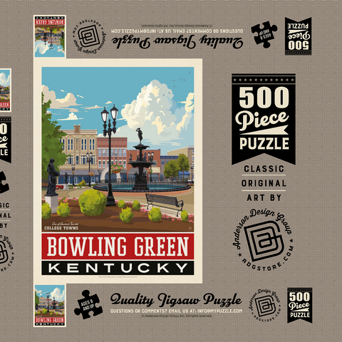 Darstellung des Puzzle Motivs American College Towns: Bowling Green, KY American College Towns: Bowling Green, KY 500 Puzzle Schachtel 3D Modell