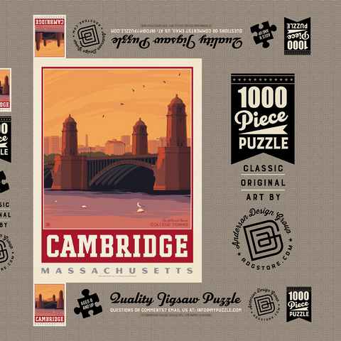 Darstellung des Puzzle Motivs American College Towns: Cambridge, MA American College Towns: Cambridge, MA 1000 Puzzle Schachtel 3D Modell