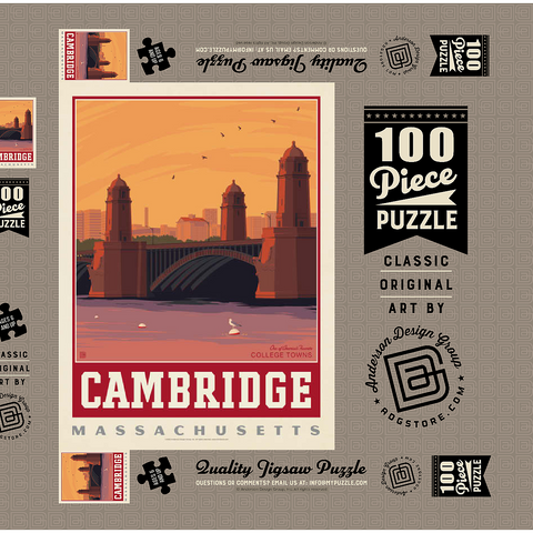 Darstellung des Puzzle Motivs American College Towns: Cambridge, MA American College Towns: Cambridge, MA 100 Puzzle Schachtel 3D Modell