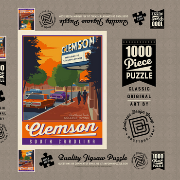 Darstellung des Puzzle Motivs American College Towns: Clemson, SC 1000 Puzzle Schachtel 3D Modell