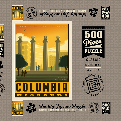 Darstellung des Puzzle Motivs American College Towns: Columbia, MO American College Towns: Columbia, MO 500 Puzzle Schachtel 3D Modell