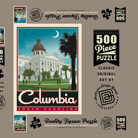 Darstellung des Puzzle Motivs American College Towns: Columbia, SC American College Towns: Columbia, SC 500 Puzzle Schachtel 3D Modell