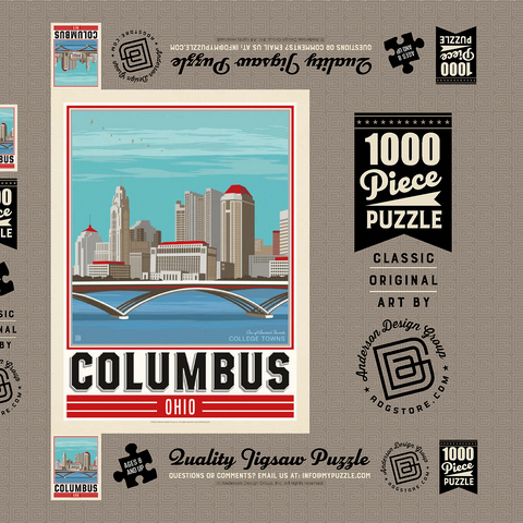 Darstellung des Puzzle Motivs American College Towns: Columbus, OH American College Towns: Columbus, OH 1000 Puzzle Schachtel 3D Modell