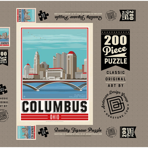 Darstellung des Puzzle Motivs American College Towns: Columbus, OH American College Towns: Columbus, OH 200 Puzzle Schachtel 3D Modell