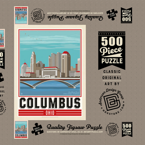 Darstellung des Puzzle Motivs American College Towns: Columbus, OH American College Towns: Columbus, OH 500 Puzzle Schachtel 3D Modell