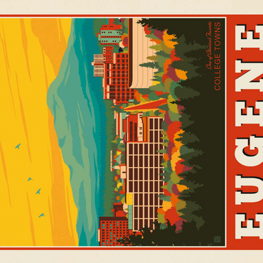 Darstellung des Puzzle Motivs American College Towns: Eugene, Oregon 100 Puzzle 3D Modell