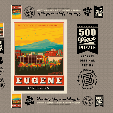 Darstellung des Puzzle Motivs American College Towns: Eugene, Oregon 500 Puzzle Schachtel 3D Modell