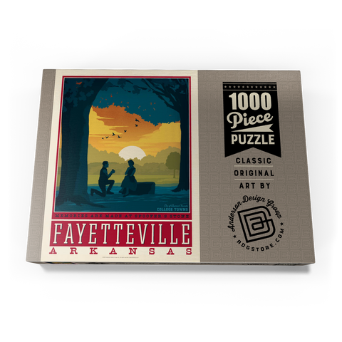 Darstellung des Puzzle Motivs American College Towns: Fayetteville, Arkansas American College Towns: Fayetteville, Arkansas 1000 Puzzle Schachtel Ansicht3