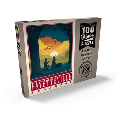 Darstellung des Puzzle Motivs American College Towns: Fayetteville, Arkansas American College Towns: Fayetteville, Arkansas 100 Puzzle Schachtel Ansicht2