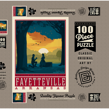 Darstellung des Puzzle Motivs American College Towns: Fayetteville, Arkansas 100 Puzzle Schachtel 3D Modell