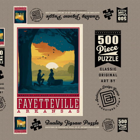 Darstellung des Puzzle Motivs American College Towns: Fayetteville, Arkansas American College Towns: Fayetteville, Arkansas 500 Puzzle Schachtel 3D Modell