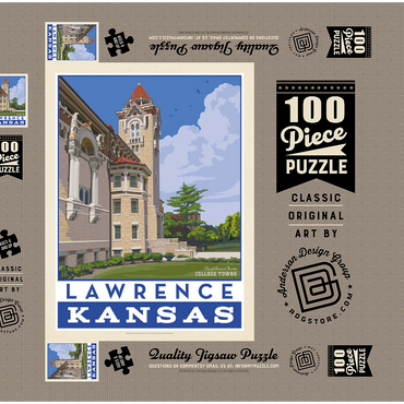 Darstellung des Puzzle Motivs American College Towns: Lawrence, Kansas 100 Puzzle Schachtel 3D Modell
