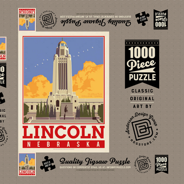Darstellung des Puzzle Motivs American College Towns: Lincoln, NE 1000 Puzzle Schachtel 3D Modell