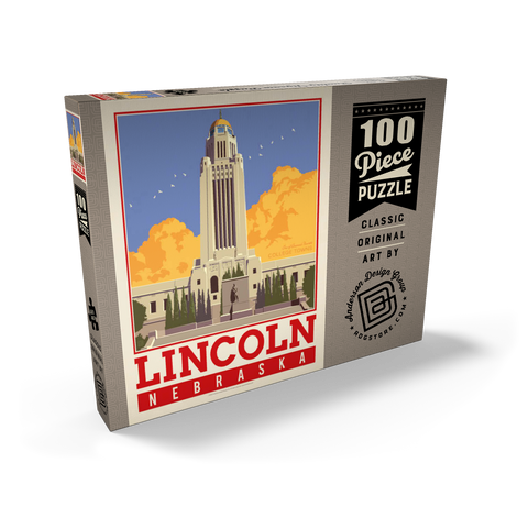 Darstellung des Puzzle Motivs American College Towns: Lincoln, NE American College Towns: Lincoln, NE 100 Puzzle Schachtel Ansicht2