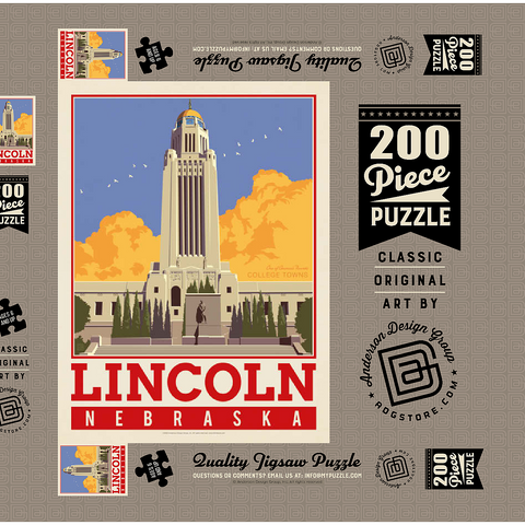 Darstellung des Puzzle Motivs American College Towns: Lincoln, NE American College Towns: Lincoln, NE 200 Puzzle Schachtel 3D Modell