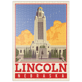 Darstellung des Puzzle Motivs American College Towns: Lincoln, NE - Puzzleteile: 500