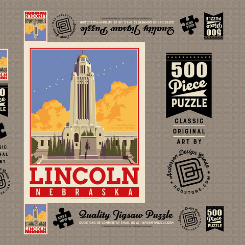 Darstellung des Puzzle Motivs American College Towns: Lincoln, NE American College Towns: Lincoln, NE 500 Puzzle Schachtel 3D Modell